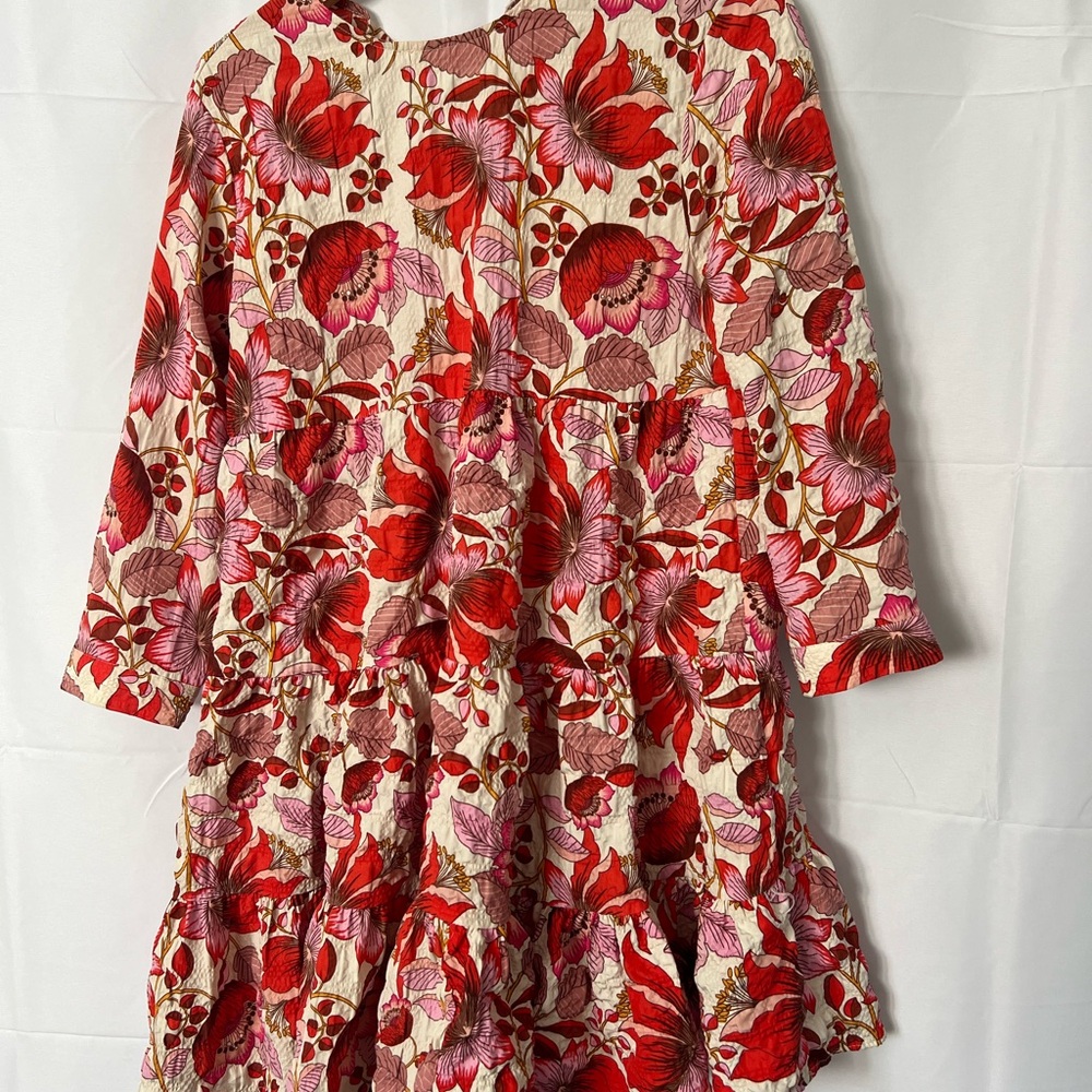 Zara Red and Pink Tiered Floral Sundress
